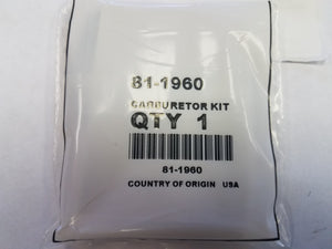 Toro 81-1960 CARBURETOR KIT OEM