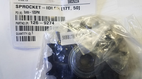 Toro 126-9108 replaces 126-9274 116-6719 SPROCKET-IDLER 17T OEM