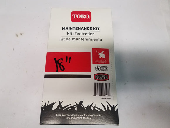 Toro 138-0698 Maintenance Kit Fits 87/99cc PC 18in 180 418 518 snow throwers