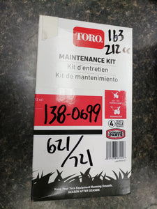 Toro 138-0699 Maintenance Kit for 21" Power Clear 621 721 SnowMaster SnowBlowers