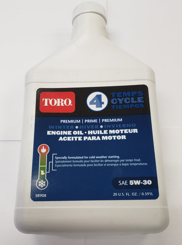 Toro 4-Cycle 5W-30 Winter Engine Oil, 20 Ounce Bottle (38908)